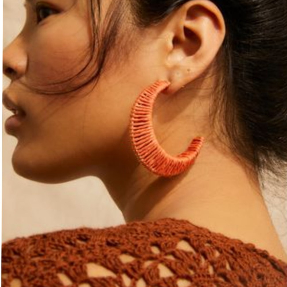 FP Raquel Straw Hoop Earrings